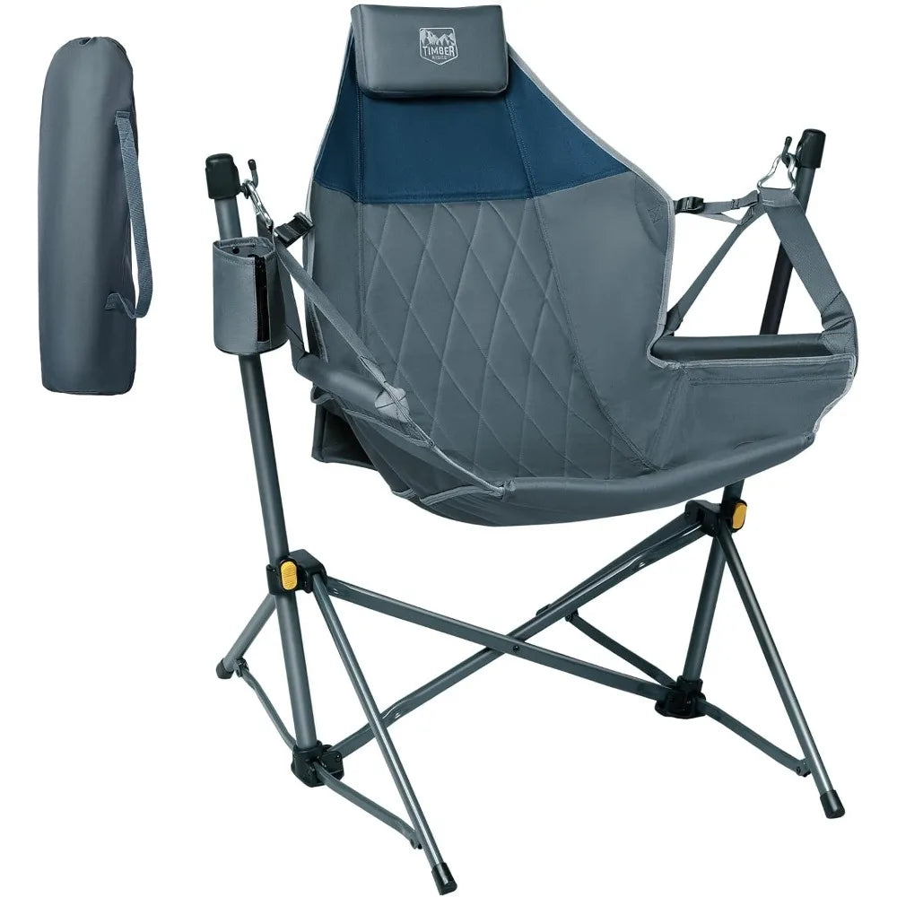 Hammock Camping Chair with Adjustable Backrest, Heavy Duty Folding Hammock Chair Supports 300lbs, Portable Hammock Chair for Ca