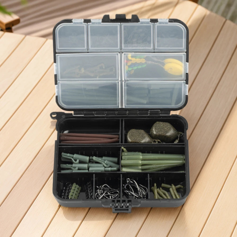 217Pcs Carp Fishing Accessories Set Clip Quick Change Snap Swivel Tail Sleeves Carp Fishing Terminal Fishing Accessories