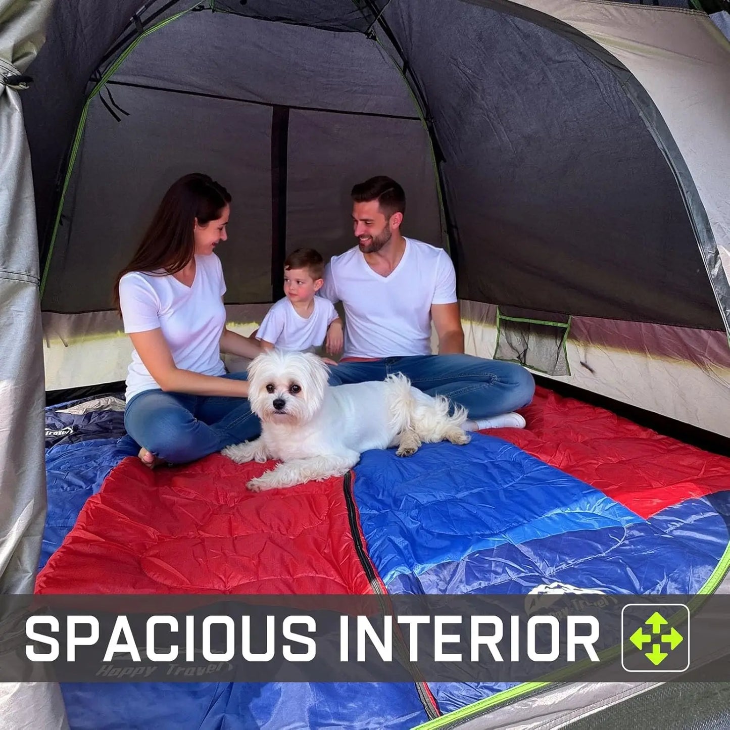 Camping Tent, 4 Person Dome Tents for Camping with Rainfly, Waterproof Clip Easy Setup Portable Family Tent with Mesh Windows