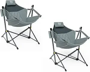 Hammock Camping Chair with Adjustable Backrest, Heavy Duty Folding Hammock Chair Supports 300lbs, Portable Hammock Chair for Ca