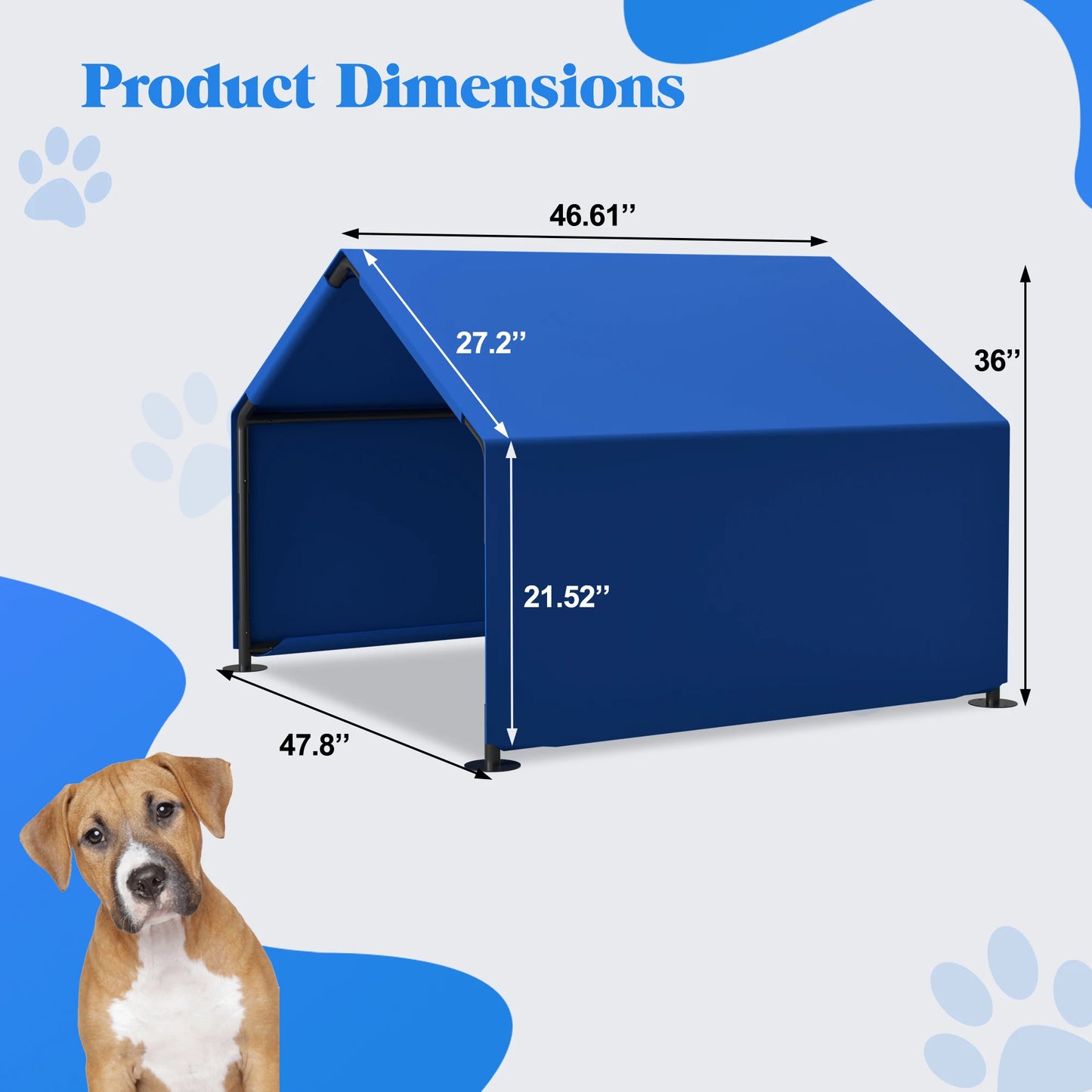 Dog Shade Shelter Outdoor Tent for Small Medium Dogs, Waterproof Sun Protection Pet House for Dogs, Small Animals and Livestock,
