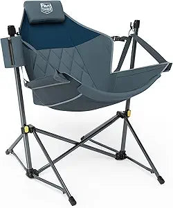 Hammock Camping Chair with Adjustable Backrest, Heavy Duty Folding Hammock Chair Supports 300lbs, Portable Hammock Chair for Ca