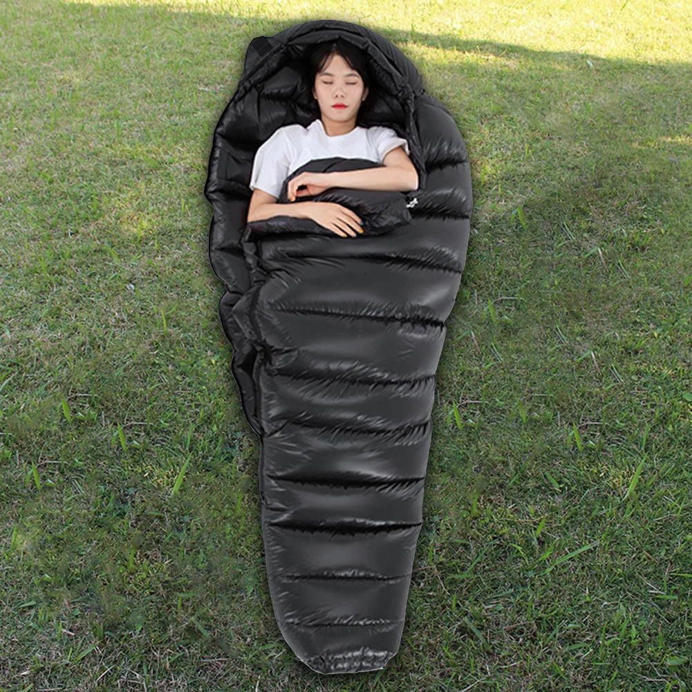 Mummy Sleeping Bag White Duck Down Camping Sleep Sack Waterproof Portable Sleeping Bag for Adults Cold Weather