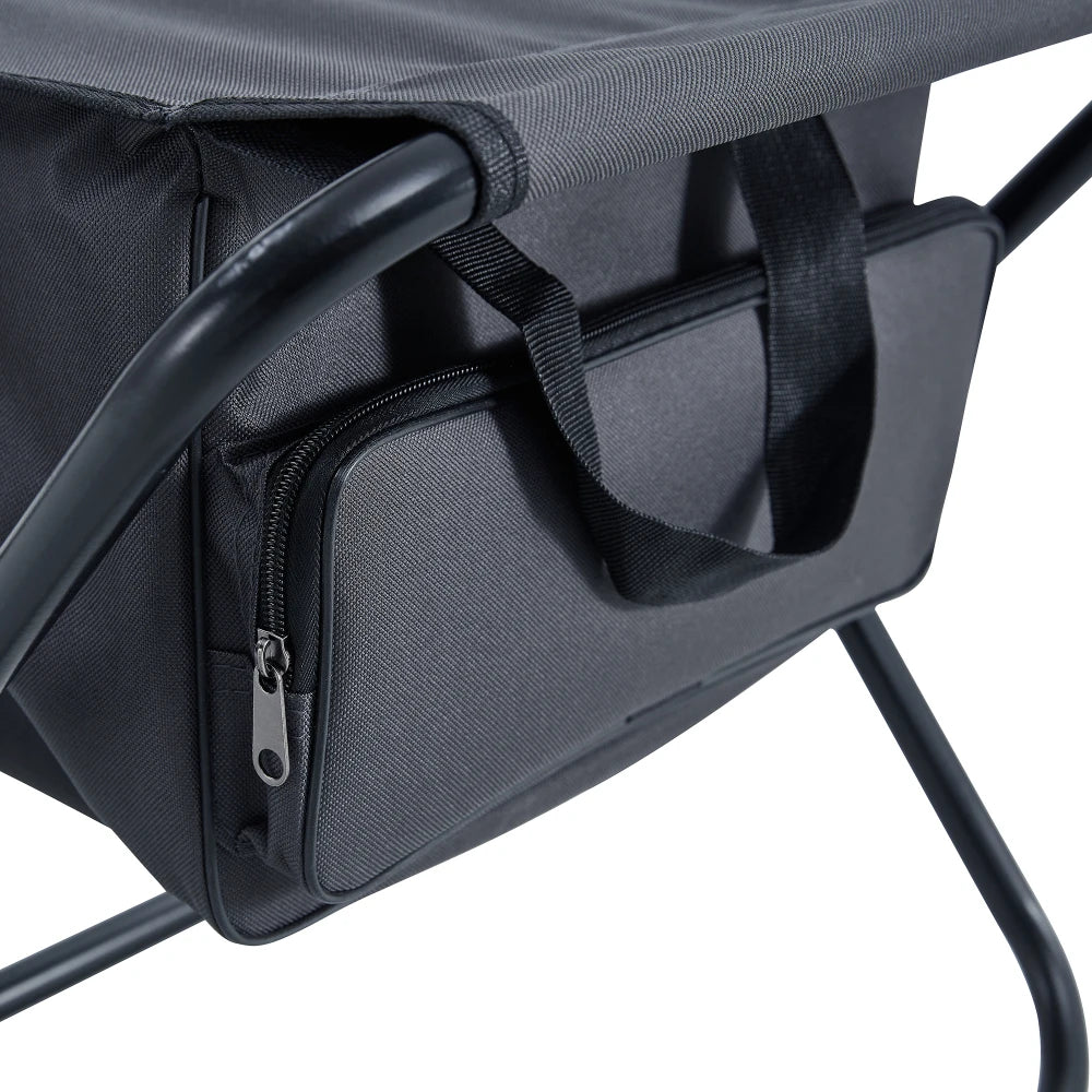 2-piece Folding Outdoor Chair with Storage Bag Steel Pipe Frame 280lbs Capacity Anti-slip Feet for Camping Picnics Fishing