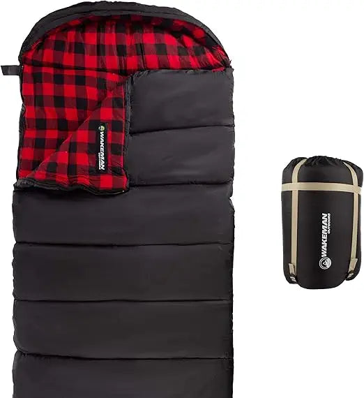 Sleeping Bag - Lightweight Envelope-Style 32F Rated Outdoor Sleeping Bag with Hood and Carry Case for Backpacking, Camping and H