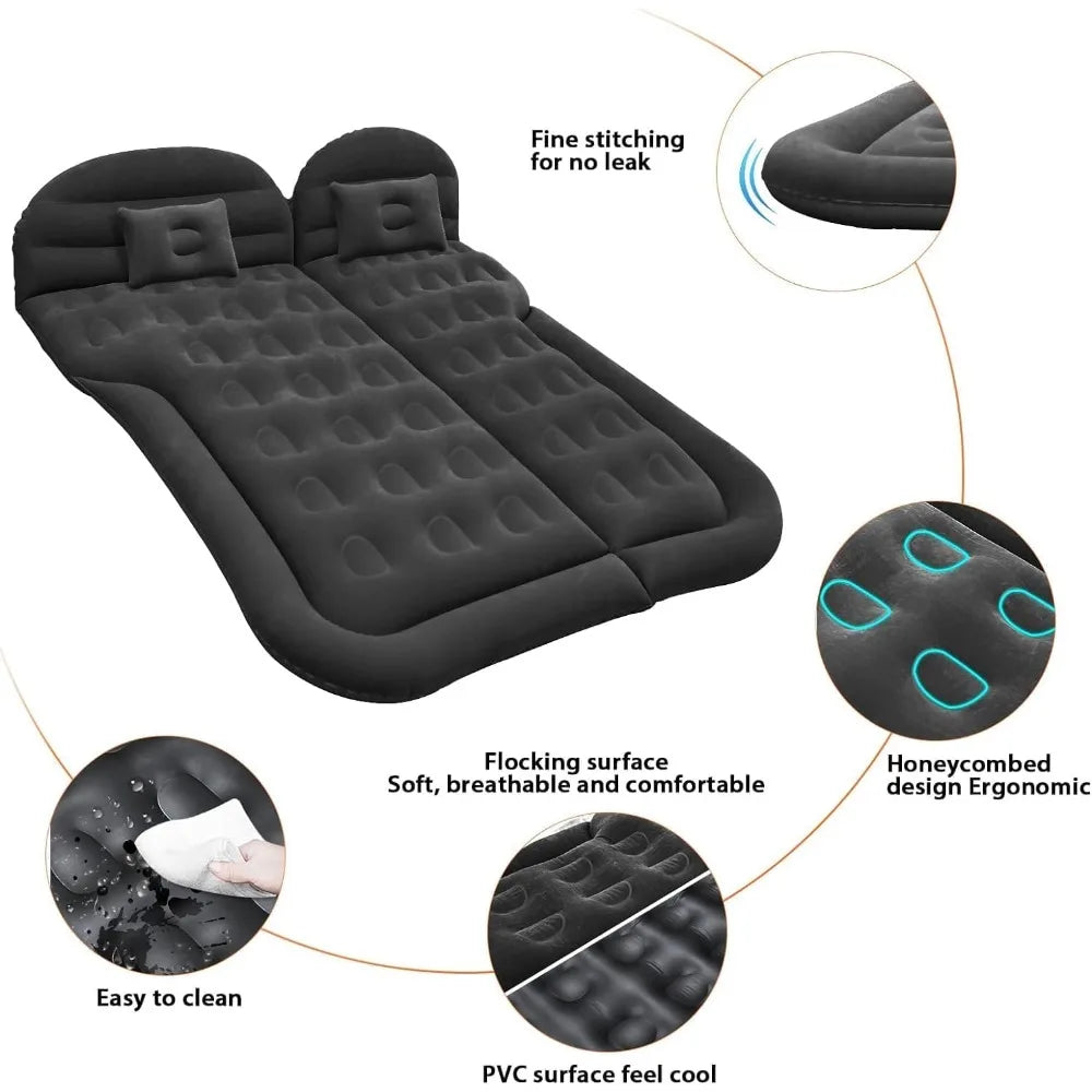 ® SUV Air Mattress Car Camping Travel Bed, Car Air Mattress Back Seat Bed,Thickened Inflatable Mattress with Two Air Pillow, Ful