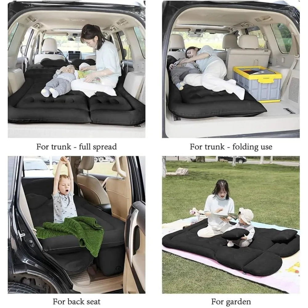 ® SUV Air Mattress Car Camping Travel Bed, Car Air Mattress Back Seat Bed,Thickened Inflatable Mattress with Two Air Pillow, Ful