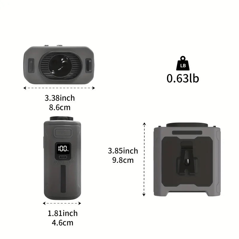 10000mahPortable Waist Fan Clips Waist Belt Personal Fan Battery Operated 5 Speeds Hands Free 40H Cooling Outdoor Camping Travel
