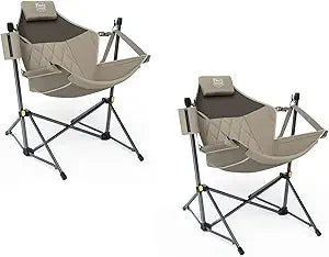 Hammock Camping Chair with Adjustable Backrest, Heavy Duty Folding Hammock Chair Supports 300lbs, Portable Hammock Chair for Ca