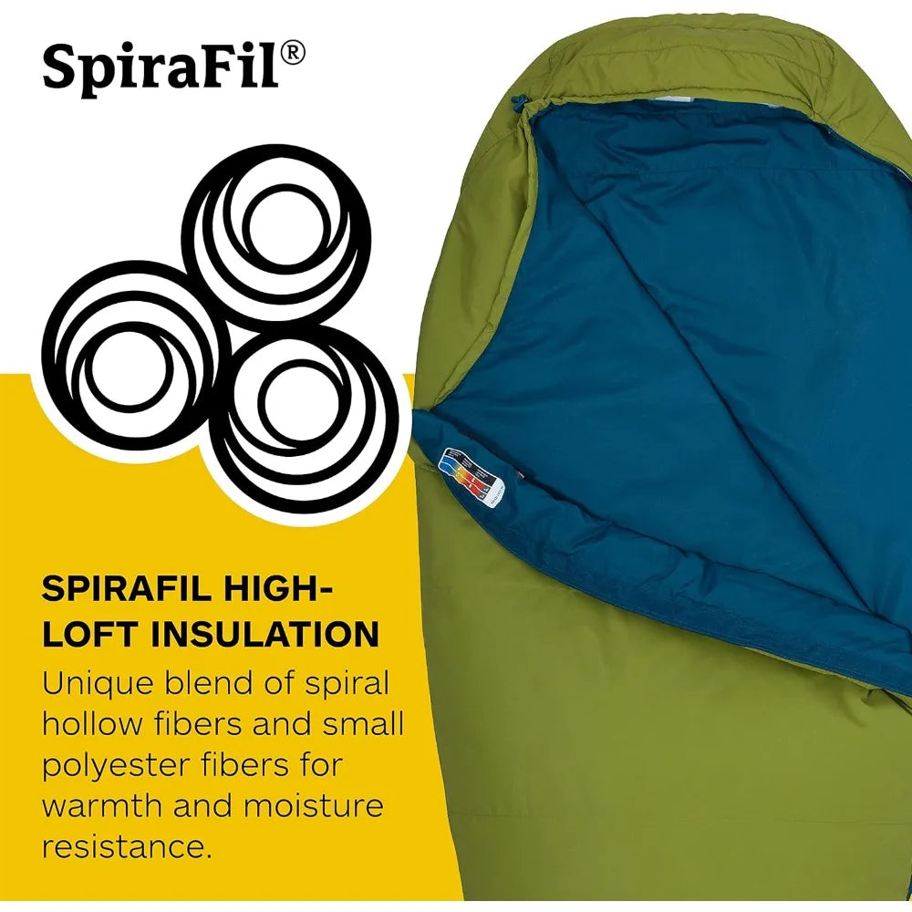 Voyager 45° or 55° Mummy Sleeping Bags, Synthetic Spirafil Insulation for Camping & Backpacking