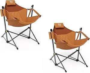 Hammock Camping Chair with Adjustable Backrest, Heavy Duty Folding Hammock Chair Supports 300lbs, Portable Hammock Chair for Ca