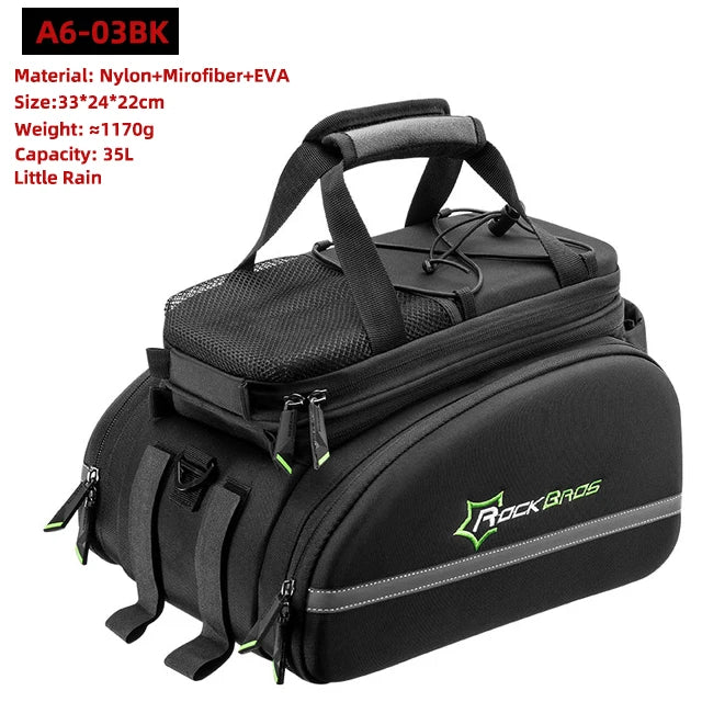 ROCKBROS Bike Panniers Carrier 3 In 1 Bicycle Trunk Bags Waterproof MTB Road Cycling Rear Rack Bag 35L Travel Luggage Cargo Bags