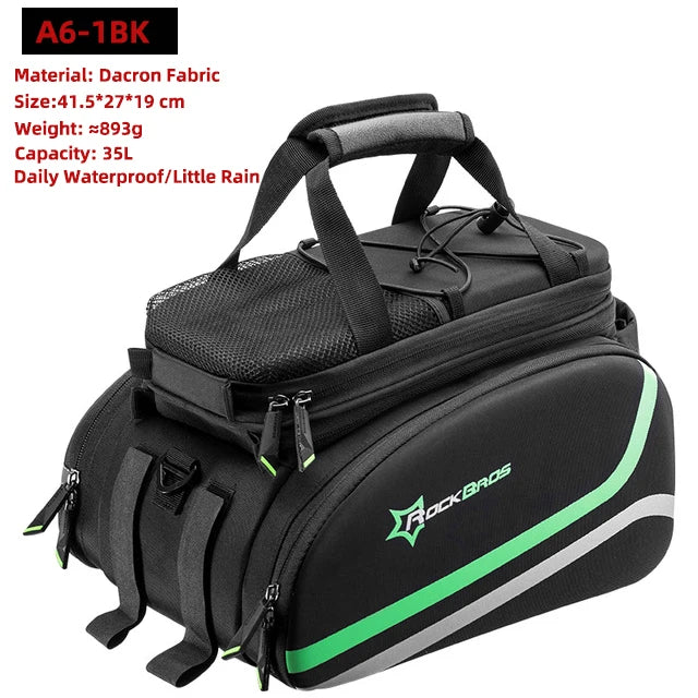 ROCKBROS Bike Panniers Carrier 3 In 1 Bicycle Trunk Bags Waterproof MTB Road Cycling Rear Rack Bag 35L Travel Luggage Cargo Bags