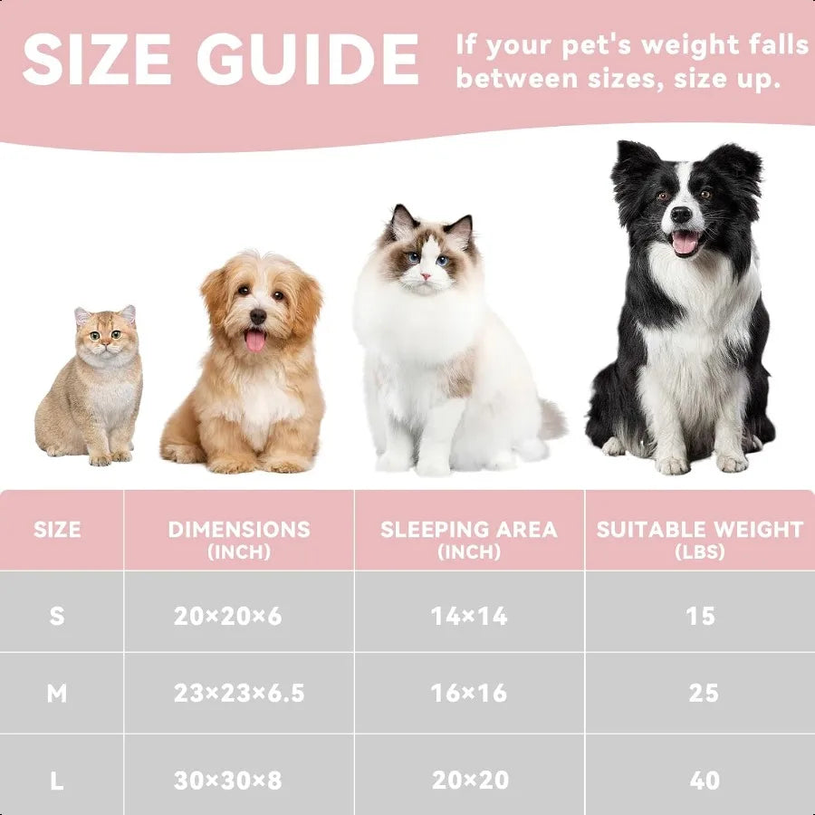 20in Cream Round Cat Dog Bed Gift for Large Medium Small Dogs Cats hine Washable Sleeping Sofa NonSlip Bottom Breathable Soft C