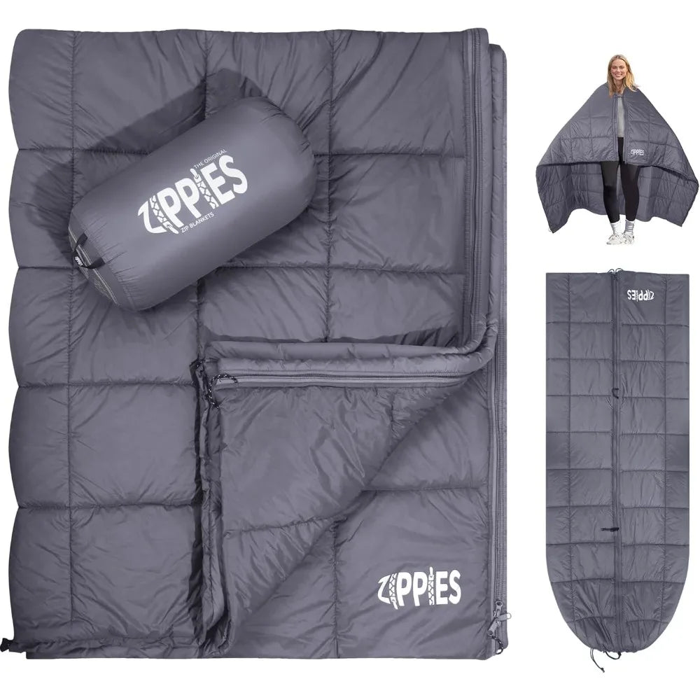 3M Thinsulate Insulation Puffy Camping Blanket for Cold Weather, Queen Size Warm Camping Quilt with Zipper, Waterproof Outdoor S