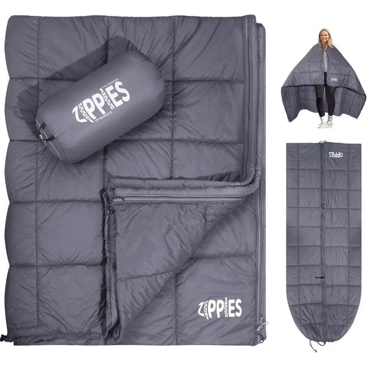 3M Thinsulate Insulation Puffy Camping Blanket for Cold Weather, Queen Size Warm Camping Quilt with Zipper, Waterproof Outdoor S