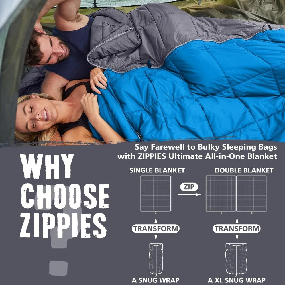 3M Thinsulate Insulation Puffy Camping Blanket for Cold Weather, Queen Size Warm Camping Quilt with Zipper, Waterproof Outdoor S