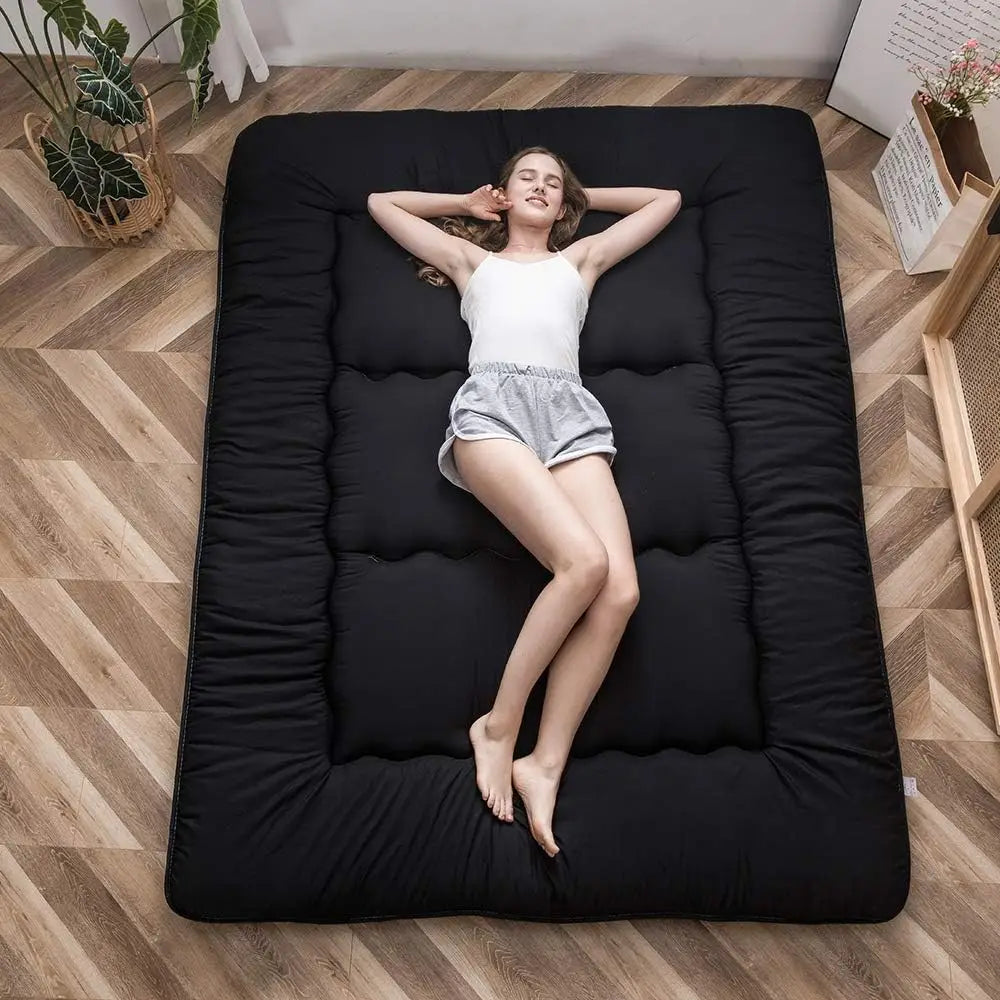 Japanese Floor Mattress Futon Mattress, Thicken Tatami Mat Sleeping Pad Foldable Roll Up Mattress Boys Girls Dormitory Mattress