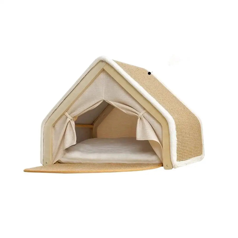 Cat Nest Winter Warm  Villa House Shell Semi-enclosed Sleeping Bag  Scratching Board Does Not Drop Scraps Sisal