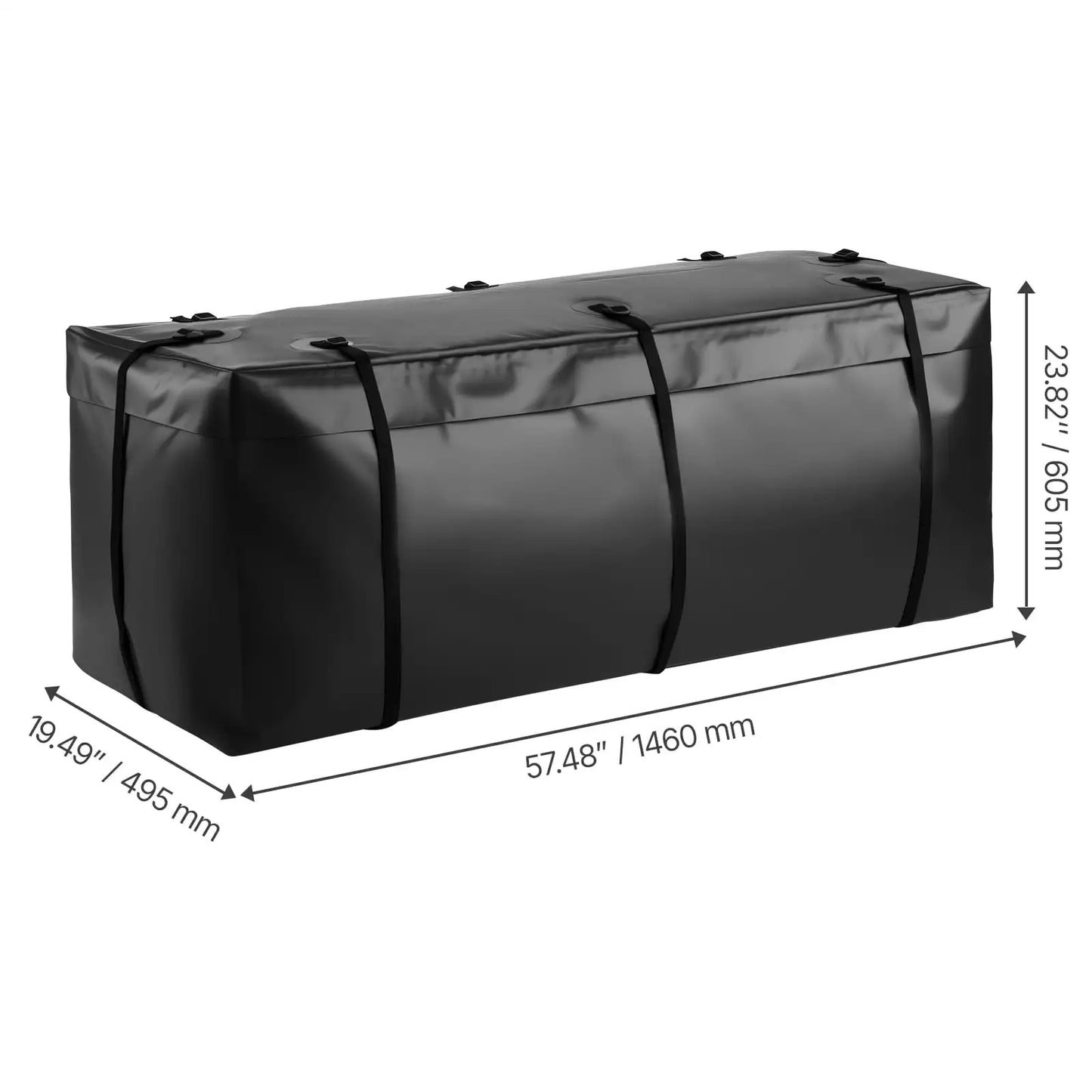 57.48 x 19.49 x 23.82 in (16 Cubic Feet), for Truck Beds with Strong Straps, Compatible with Car SUV Vans Hitch Basket