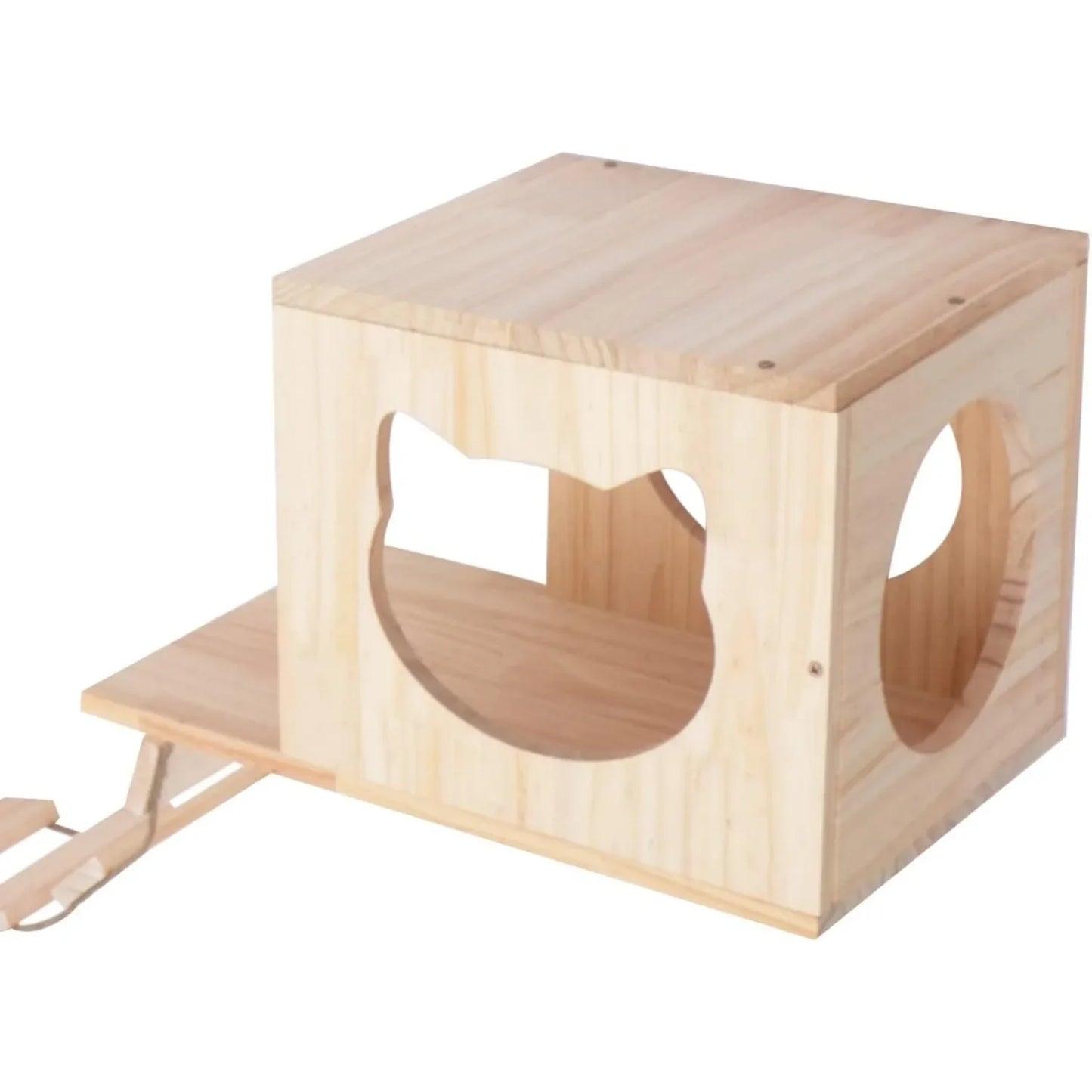 Wall-Mounted Cat Tree Climbing Furniture Set Indoor Wall Shelf Cat House Includes 2 Litters 4 Sets 2 Ladders 1 Column