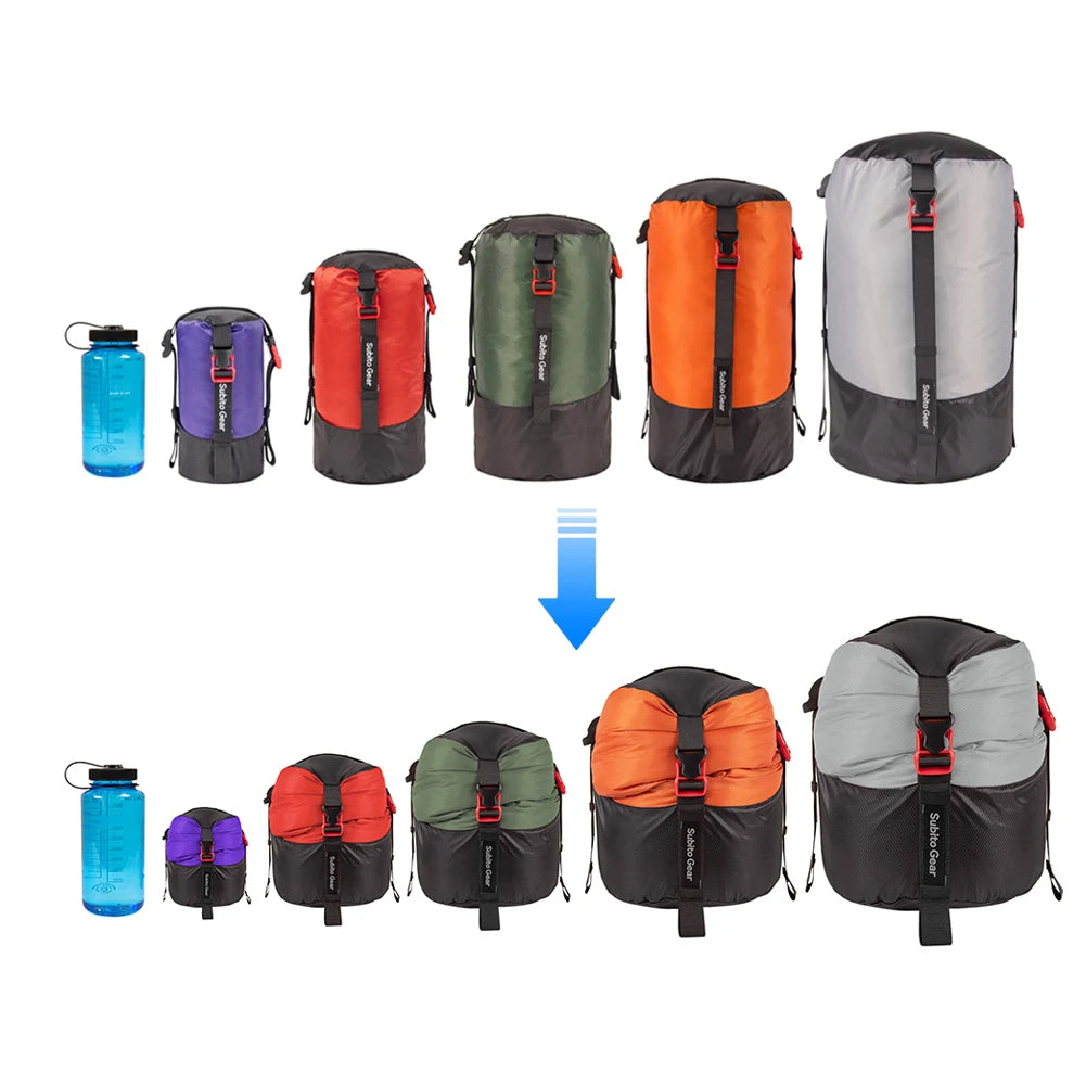 Sleeping Bag Compression Storage Bag Waterproof Ultralight Sleeping Bag Stuff Sack Large Capacity Space Saving for Down Jackets
