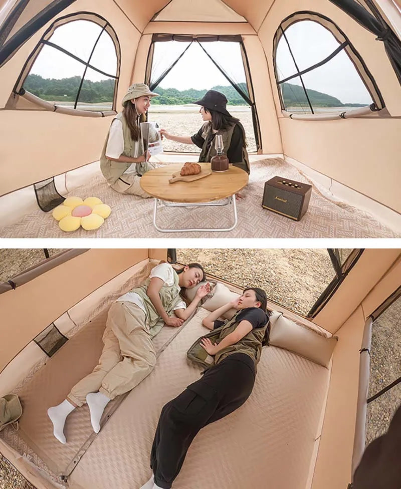 Quality Portable Fully Automatic Thickened Home Travel Inflatable Tent Waterproof Anti-UV Shade Beach Camping Oxford Cloth Tent