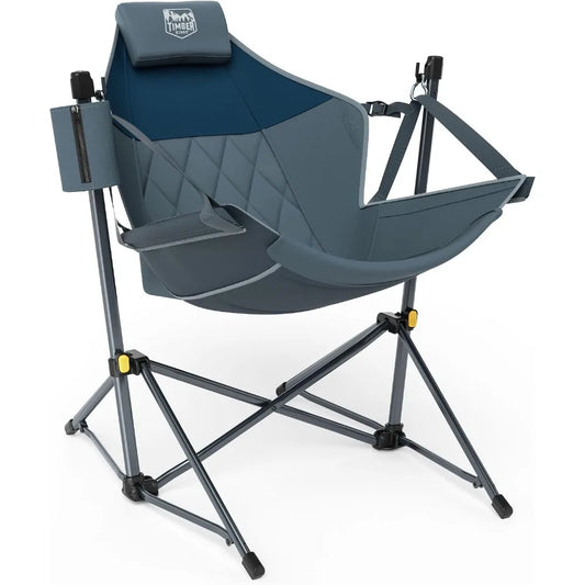 Hammock Camping Chair with Adjustable Backrest, Heavy Duty Folding Hammock Chair Supports 300lbs, Portable Hammock Chair for Ca
