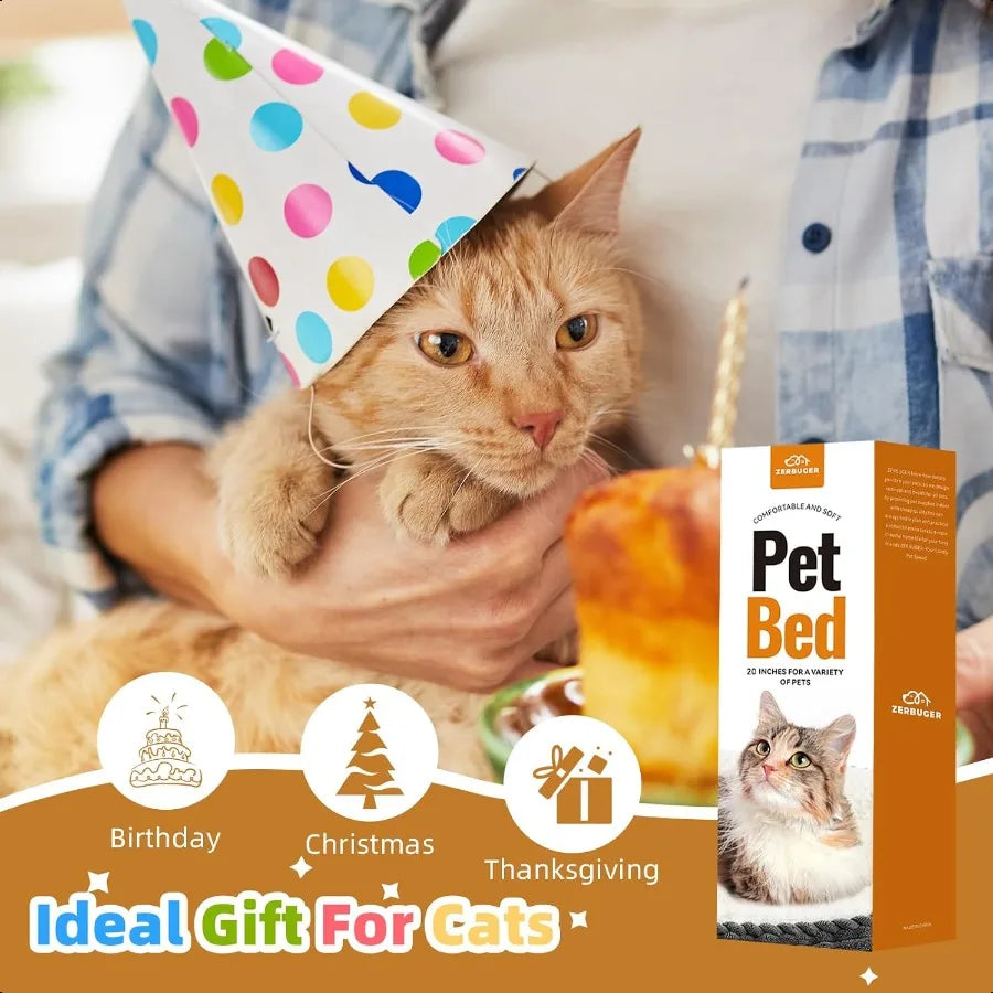 20in Cream Round Cat Dog Bed Gift for Large Medium Small Dogs Cats hine Washable Sleeping Sofa NonSlip Bottom Breathable Soft C