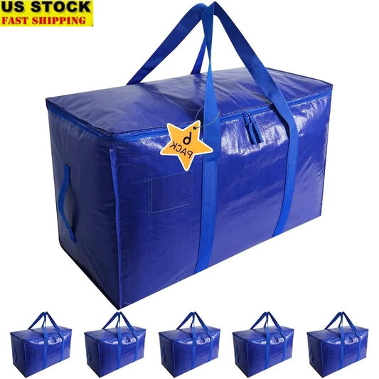 Extra Large Moving Storage Bags Heavy Duty Tote Zippered Organizer Durable Carrying Handles Perfect Travel Clothing Bedding Toys