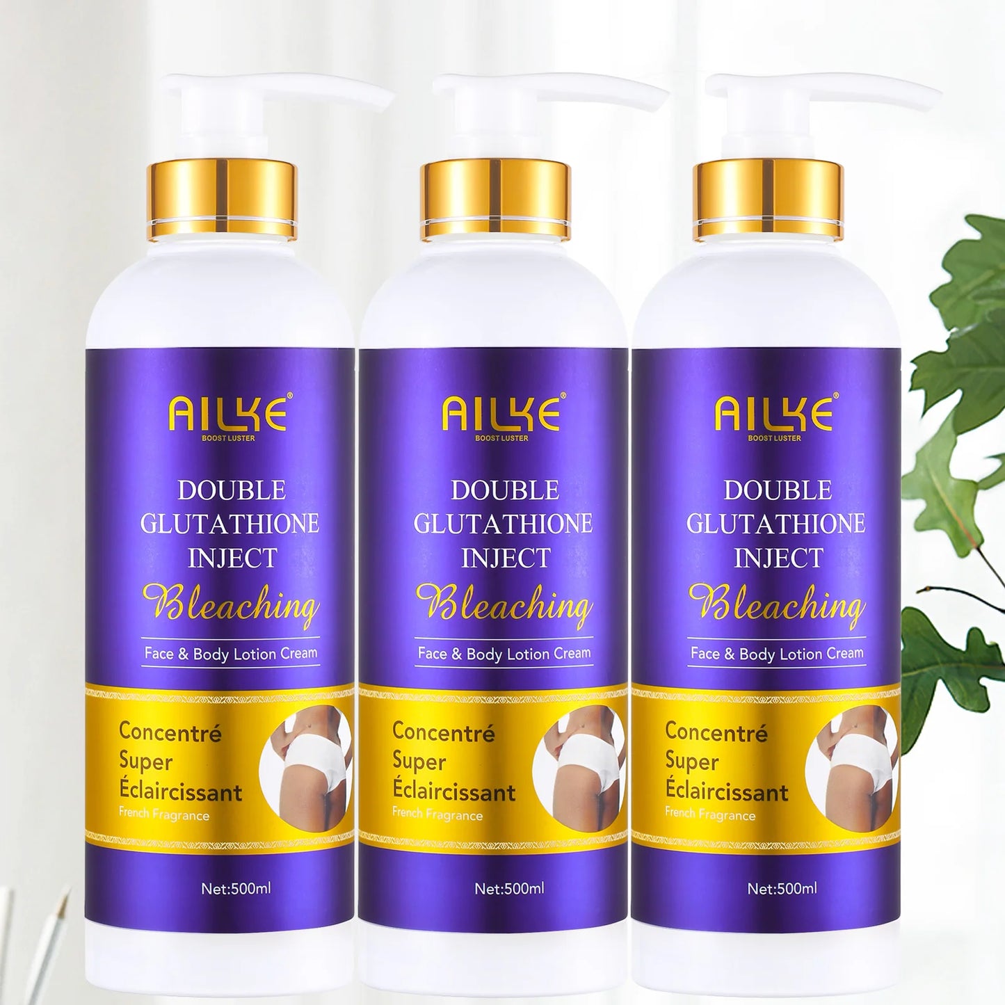 AILKE Reduce Melanin And Pigmentation Body Lotion, 24-Hour Moisturizing And Brightening Skin Tone, Huge Bottle With Pump 500ml