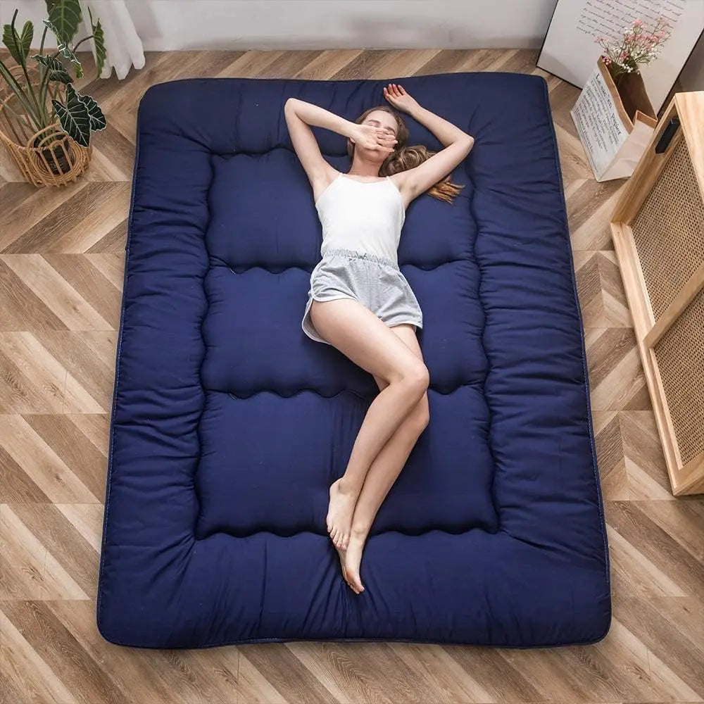 Japanese Floor Mattress Futon Mattress, Thicken Tatami Mat Sleeping Pad Foldable Roll Up Mattress Boys Girls Dormitory Mattress