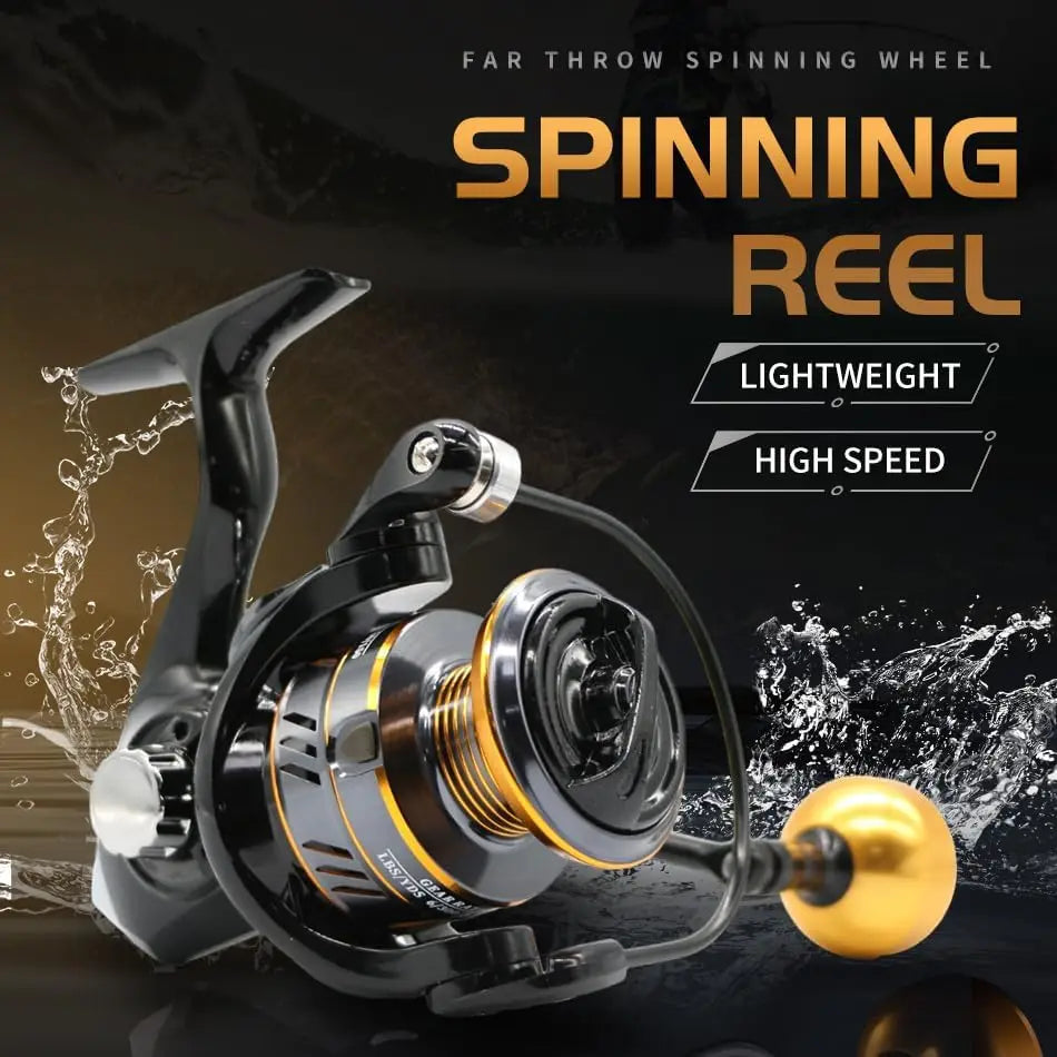 HM Spinning Reel 1000-7000 for Saltwater 5.2 1 Ratio Lightweight 17.6 Lbs Drag Reliable for All Fishing Conditions