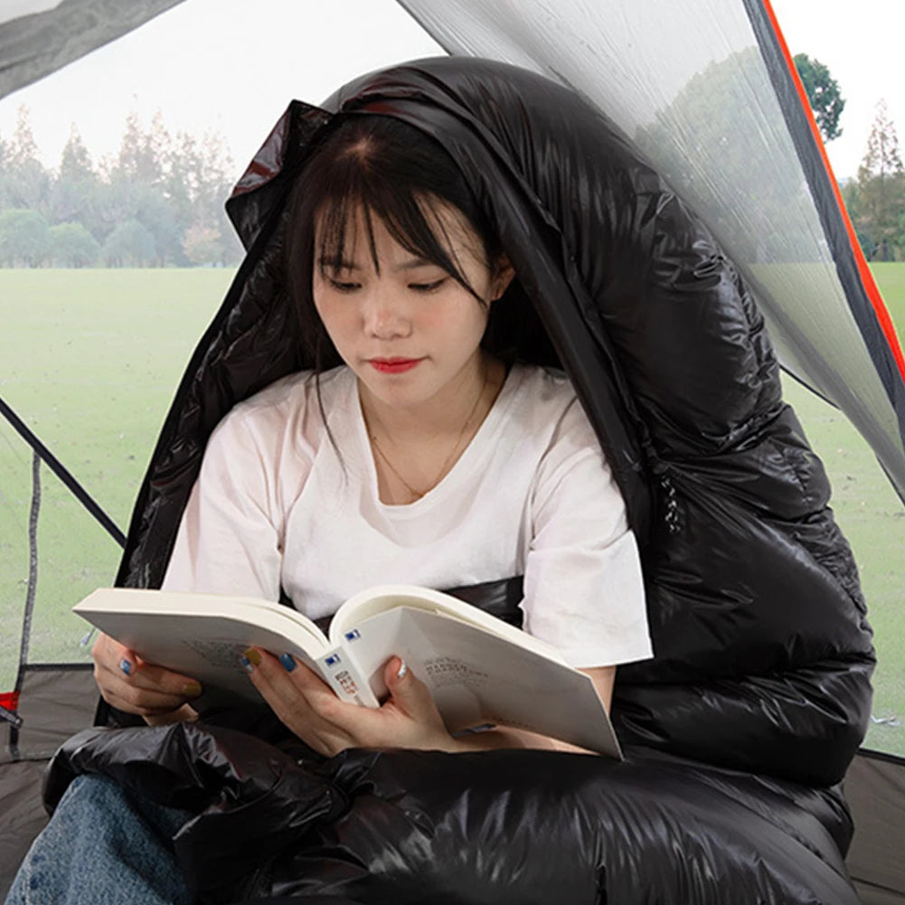 Mummy Sleeping Bag White Duck Down Camping Sleep Sack Waterproof Portable Sleeping Bag for Adults Cold Weather