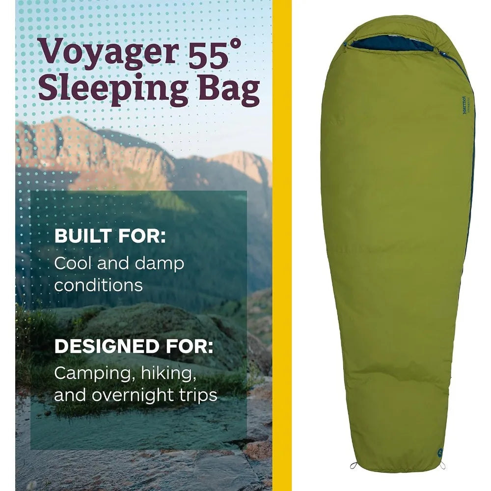 Voyager 45° or 55° Mummy Sleeping Bags, Synthetic Spirafil Insulation for Camping & Backpacking