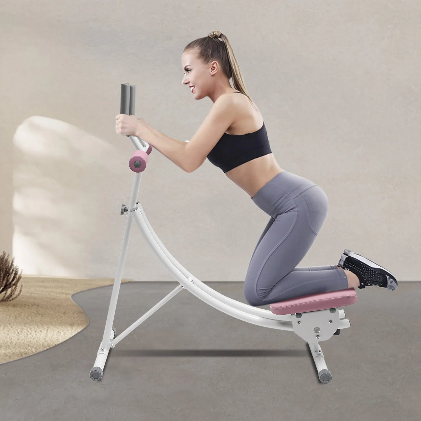 Ab Machine Coaster Abdominal Crunch Trainer for Home Gym Core Abdominal Workout