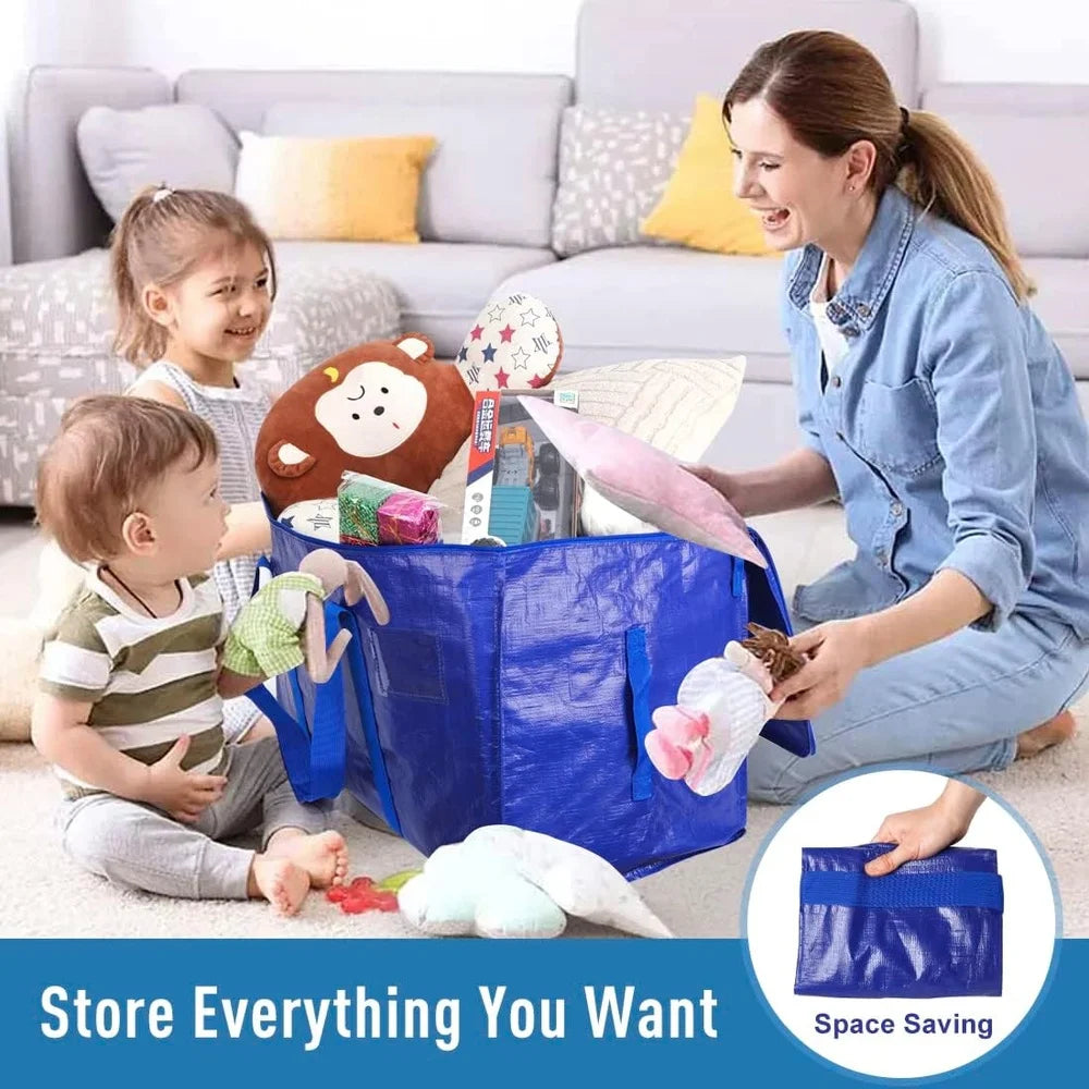 Extra Large Moving Storage Bags Heavy Duty Tote Zippered Organizer Durable Carrying Handles Perfect Travel Clothing Bedding Toys