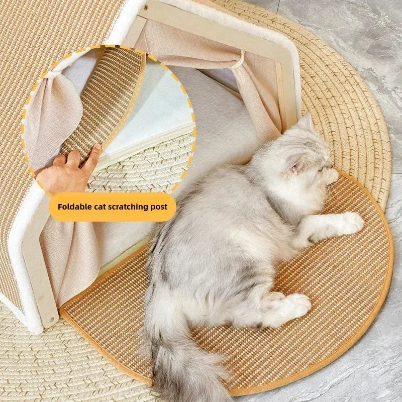 Cat Nest Winter Warm  Villa House Shell Semi-enclosed Sleeping Bag  Scratching Board Does Not Drop Scraps Sisal
