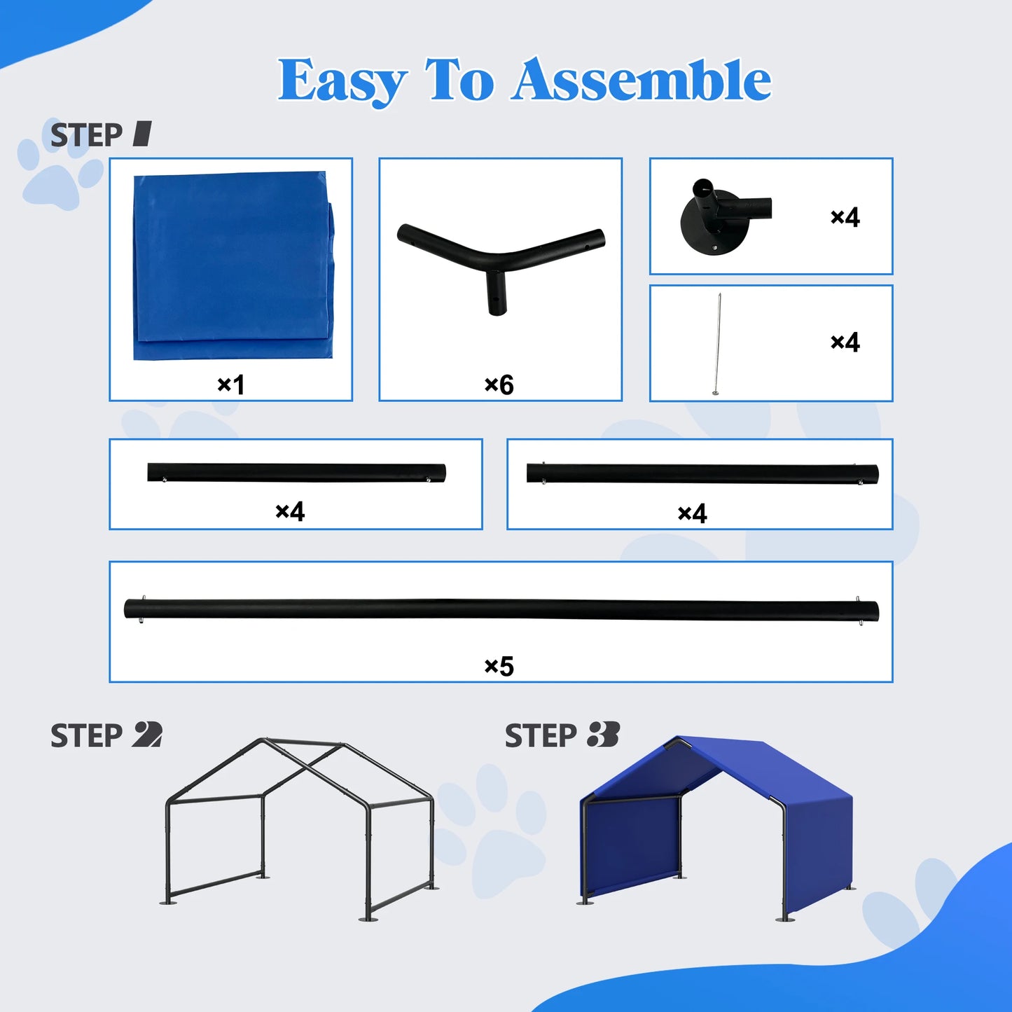 Dog Shade Shelter Outdoor Tent for Small Medium Dogs, Waterproof Sun Protection Pet House for Dogs, Small Animals and Livestock,