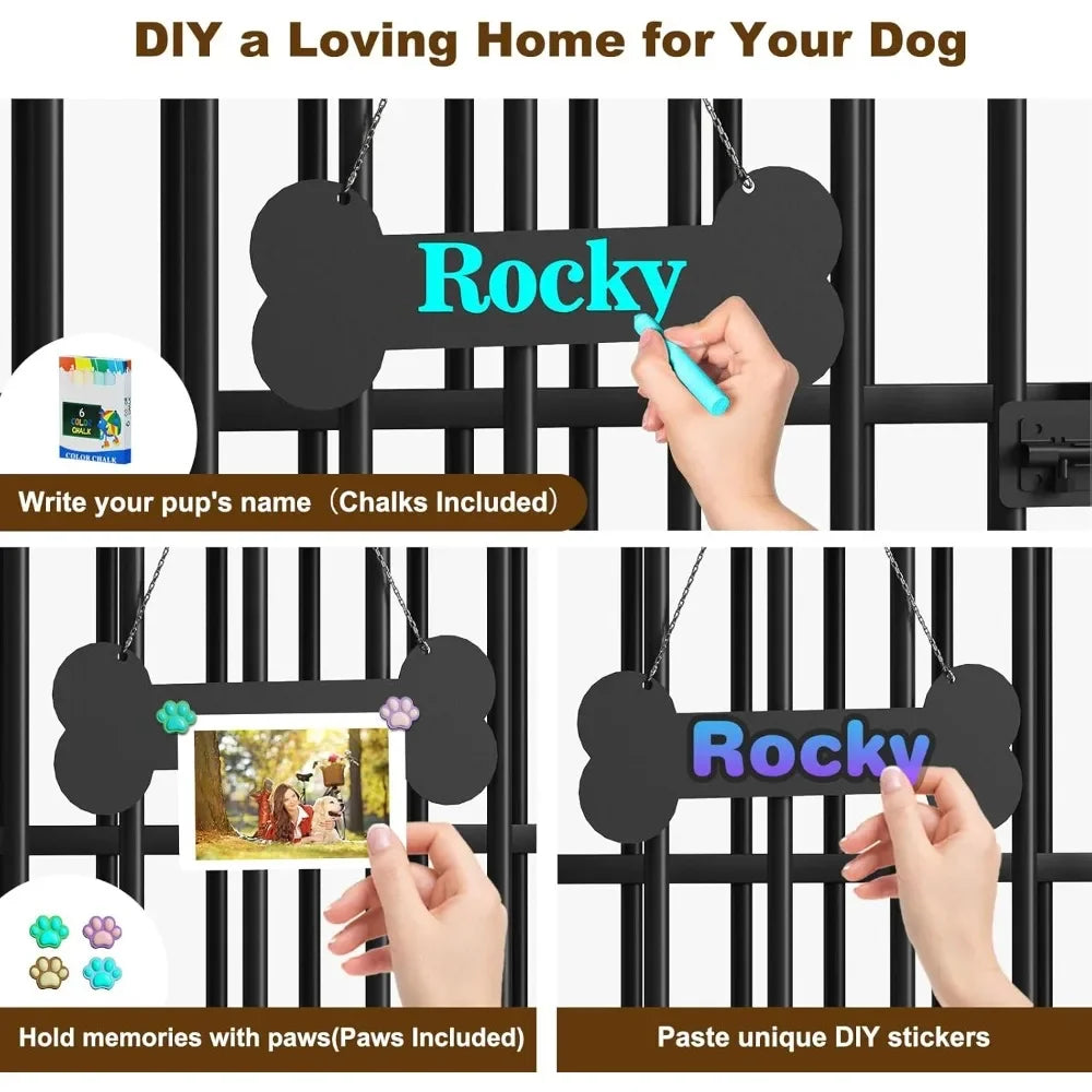 Foldable Dog Crate Furniture - No-Assembly Decorative Kennel for Large Dogs, Wooden Indoor Pet Cage