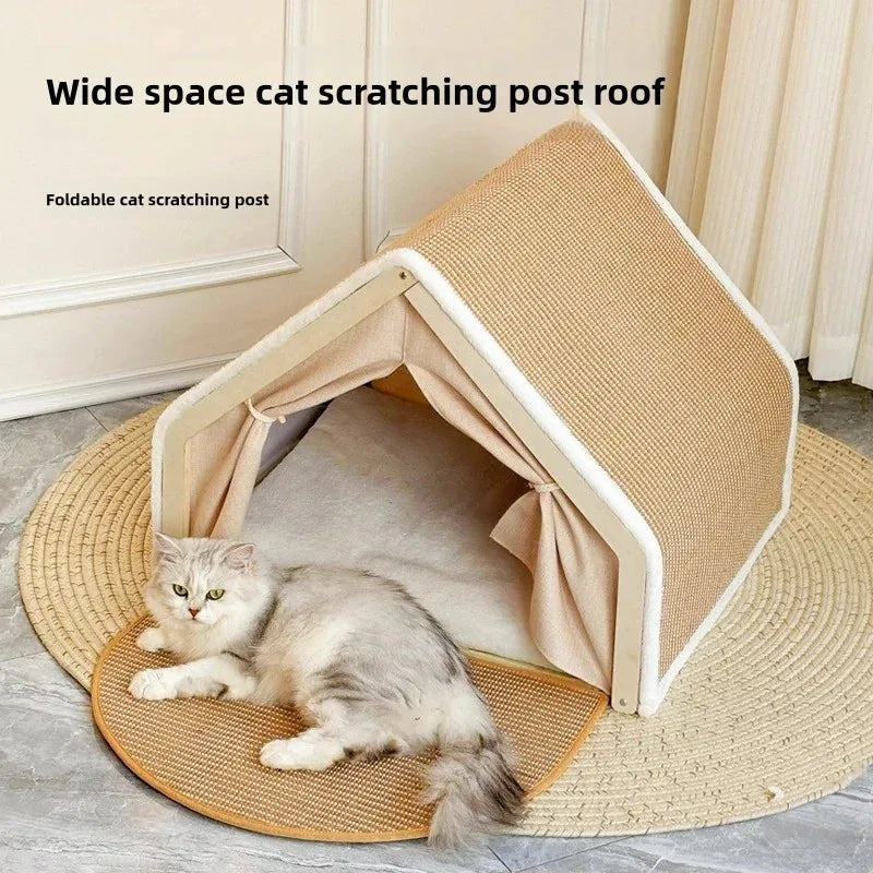 Cat Nest Winter Warm  Villa House Shell Semi-enclosed Sleeping Bag  Scratching Board Does Not Drop Scraps Sisal