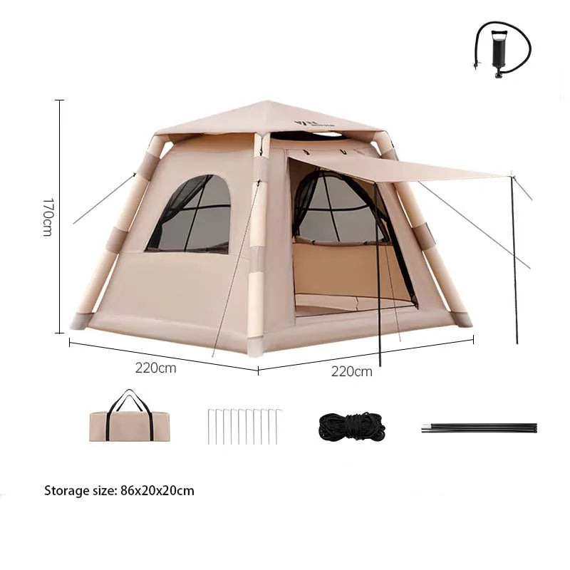 Quality Portable Fully Automatic Thickened Home Travel Inflatable Tent Waterproof Anti-UV Shade Beach Camping Oxford Cloth Tent