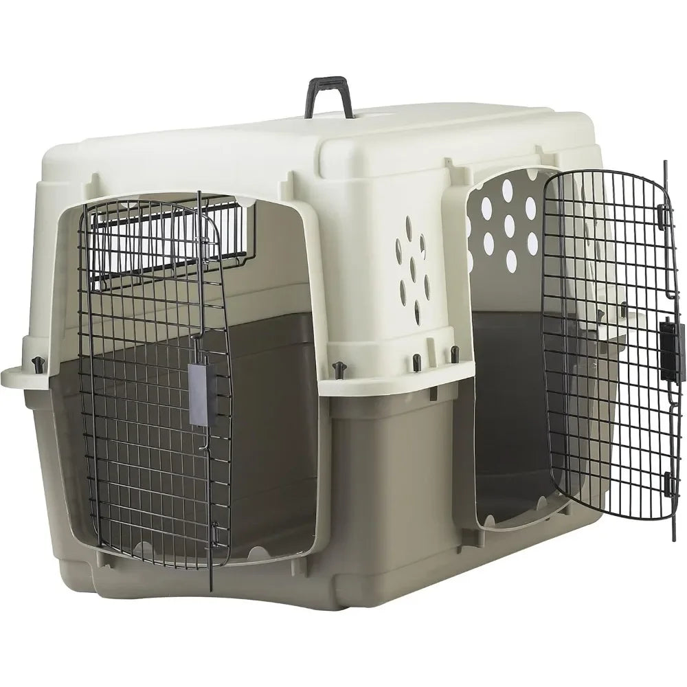 Two Door Dog Crate | Designed for Air Transport | Side Door Dog Kennel | Easy to Clean Pet Crate for Pets Up