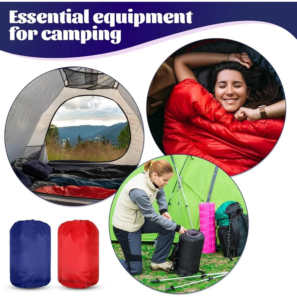 4 Pcs 0 Degree Camping Sleeping Bags Bulk for Adults 4 Season Warm Cold Weather Sleeping Bags with Compression Sack Lightweight