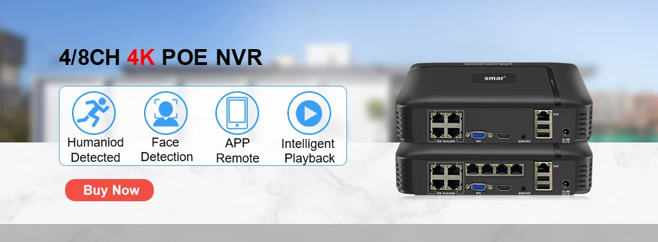 Smar H.265 Max 4K Output CCTV NVR Face Detection 9CH 10CH /16CH 32CH  4K Security Video Recorder Motion Detect P2P Onvif XMEYE