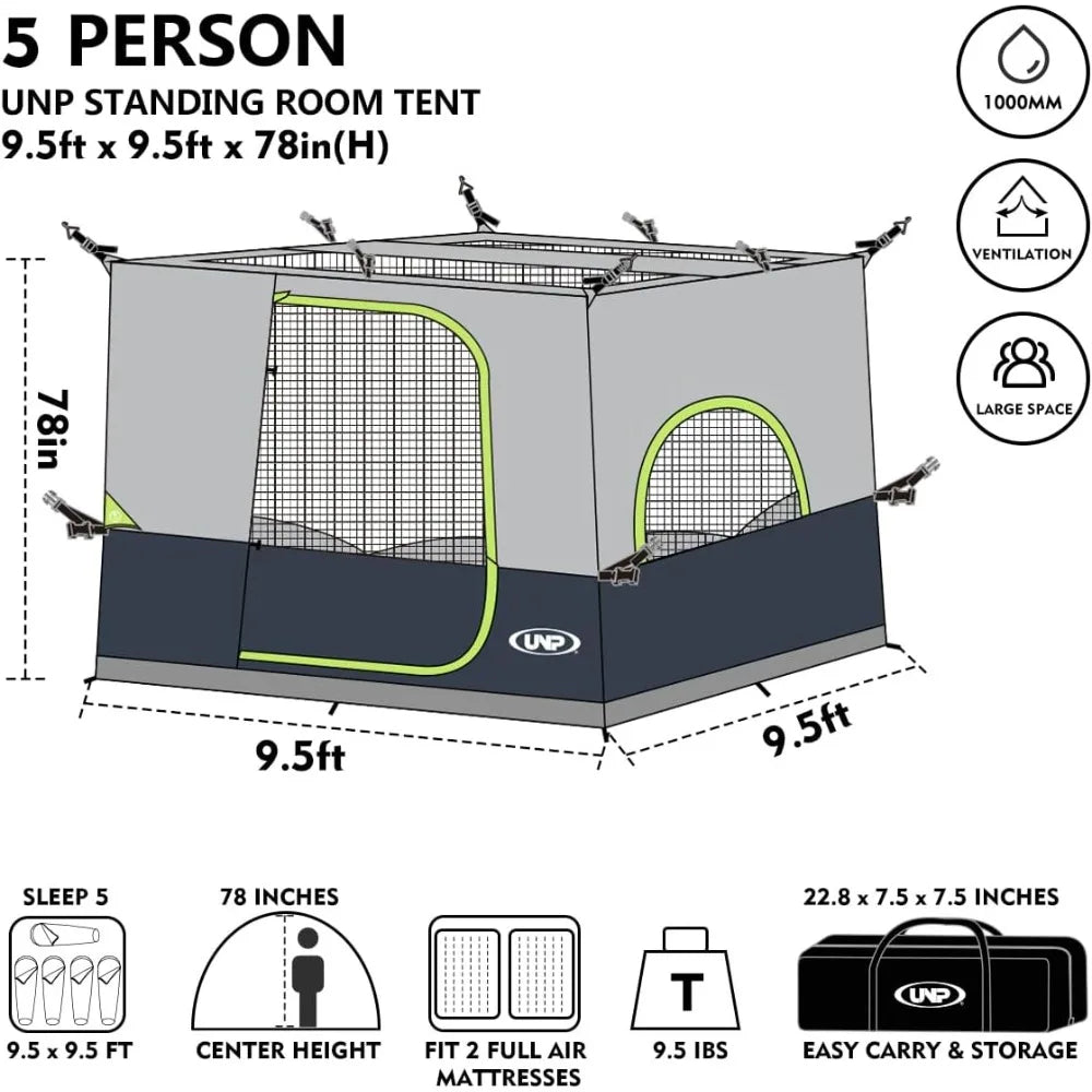 UNP Inner Tent | Side Tents for 10' x 10' Pop Up Canopy Camping Easy Set Up Gazebo (Dark Blue)