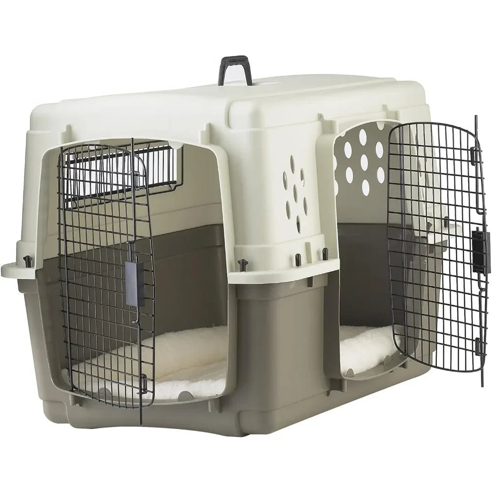 Two Door Dog Crate | Designed for Air Transport | Side Door Dog Kennel | Easy to Clean Pet Crate for Pets Up