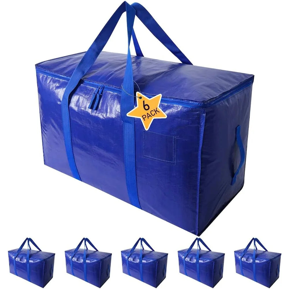 Extra Large Moving Storage Bags Heavy Duty Tote Zippered Organizer Durable Carrying Handles Perfect Travel Clothing Bedding Toys