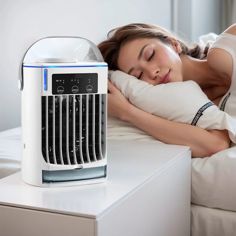 Misting Fan Portable Air Cooler Humidifier with 500mL Water Tank Quite Mist Water Spray Fan for Home Room Camping Car Office