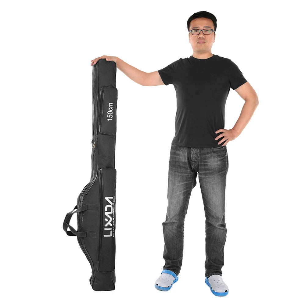 Lixada 100/130/150cm Fishing Bag Portable Folding Fishing Rod Reel Bag Fishing Tackle Carry Case Carrier Bag backpack fishing